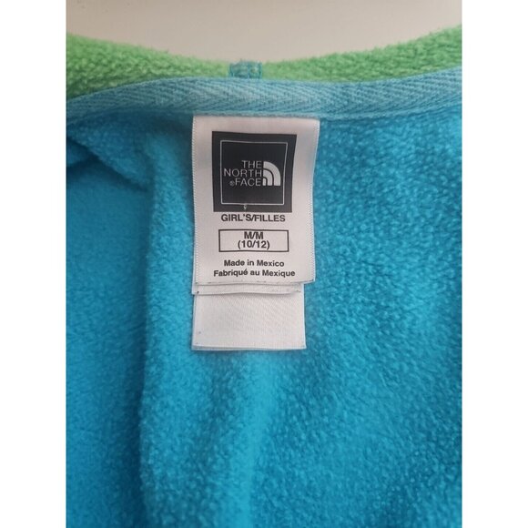The North Face Youth Size Medium Full Zip Sweatshirt Hoodie Green And Blue - Picture 5 of 6
